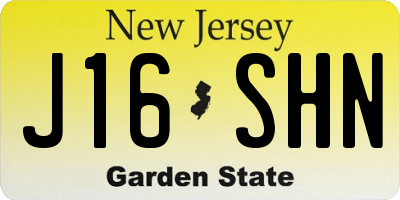 NJ license plate J16SHN