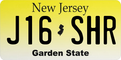 NJ license plate J16SHR