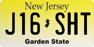 NJ license plate J16SHT