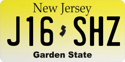 NJ license plate J16SHZ