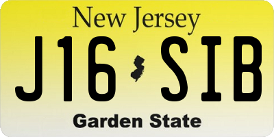 NJ license plate J16SIB