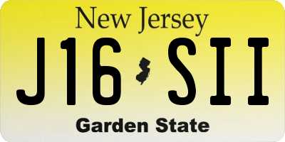 NJ license plate J16SII