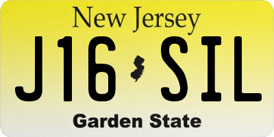 NJ license plate J16SIL