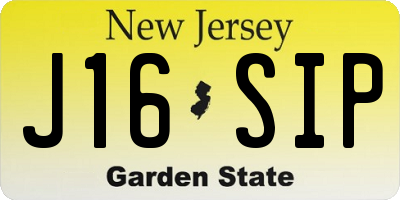 NJ license plate J16SIP