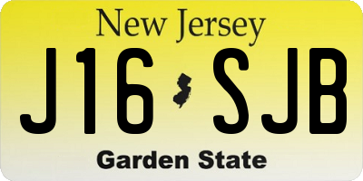 NJ license plate J16SJB