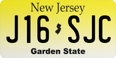 NJ license plate J16SJC