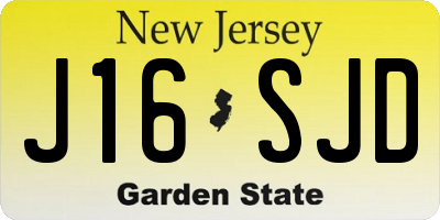 NJ license plate J16SJD