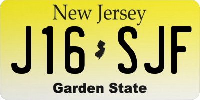 NJ license plate J16SJF