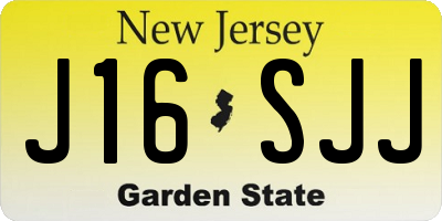 NJ license plate J16SJJ