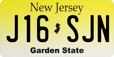 NJ license plate J16SJN