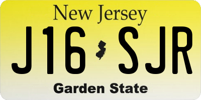 NJ license plate J16SJR