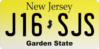 NJ license plate J16SJS