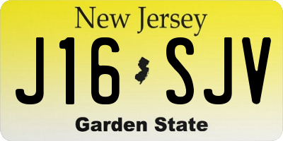NJ license plate J16SJV