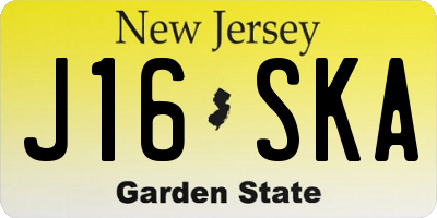 NJ license plate J16SKA