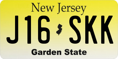 NJ license plate J16SKK