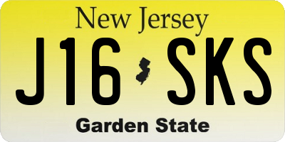 NJ license plate J16SKS