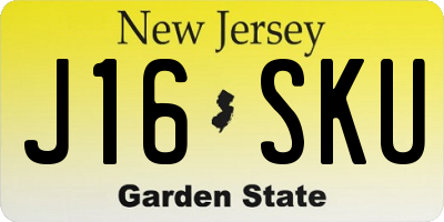 NJ license plate J16SKU
