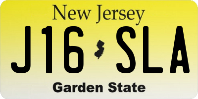 NJ license plate J16SLA