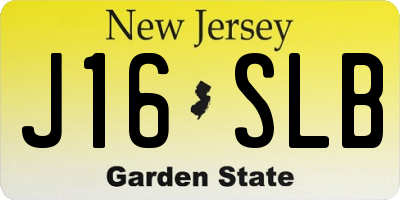 NJ license plate J16SLB