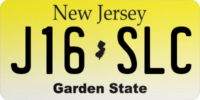 NJ license plate J16SLC