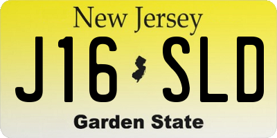 NJ license plate J16SLD