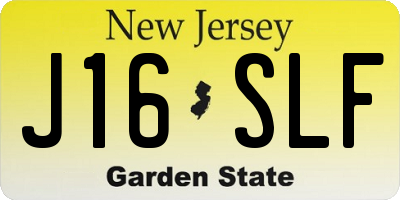 NJ license plate J16SLF