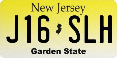NJ license plate J16SLH