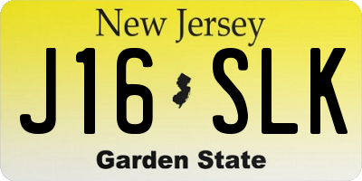 NJ license plate J16SLK