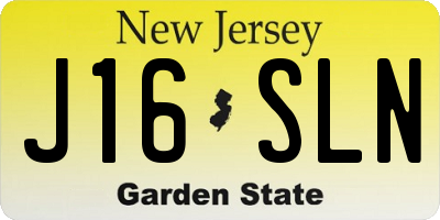 NJ license plate J16SLN