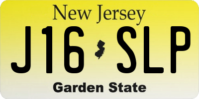 NJ license plate J16SLP