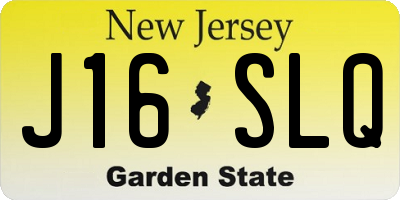 NJ license plate J16SLQ