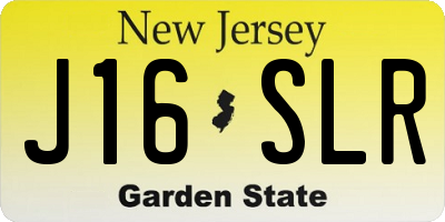 NJ license plate J16SLR