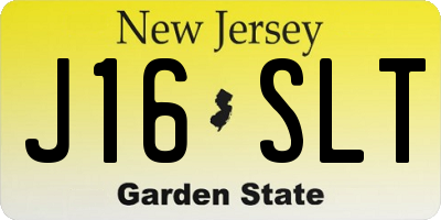 NJ license plate J16SLT