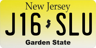 NJ license plate J16SLU