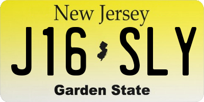NJ license plate J16SLY