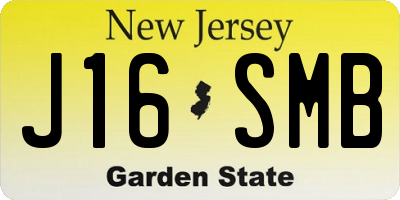 NJ license plate J16SMB