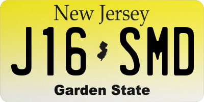 NJ license plate J16SMD