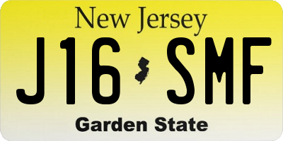 NJ license plate J16SMF