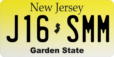 NJ license plate J16SMM