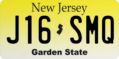 NJ license plate J16SMQ