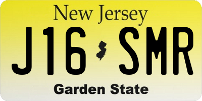 NJ license plate J16SMR