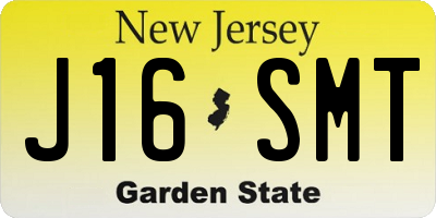 NJ license plate J16SMT