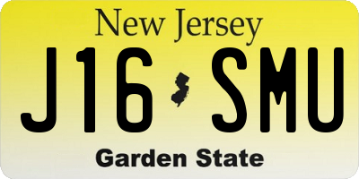 NJ license plate J16SMU