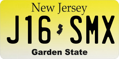 NJ license plate J16SMX