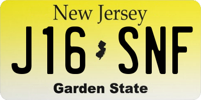 NJ license plate J16SNF