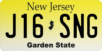 NJ license plate J16SNG
