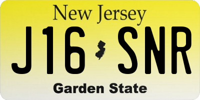 NJ license plate J16SNR