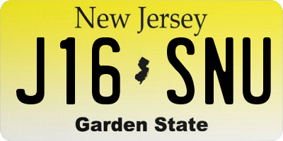 NJ license plate J16SNU