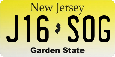 NJ license plate J16SOG