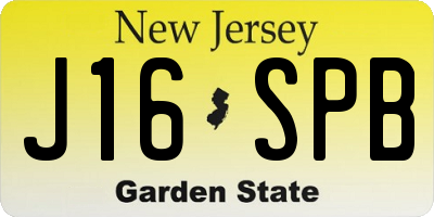 NJ license plate J16SPB